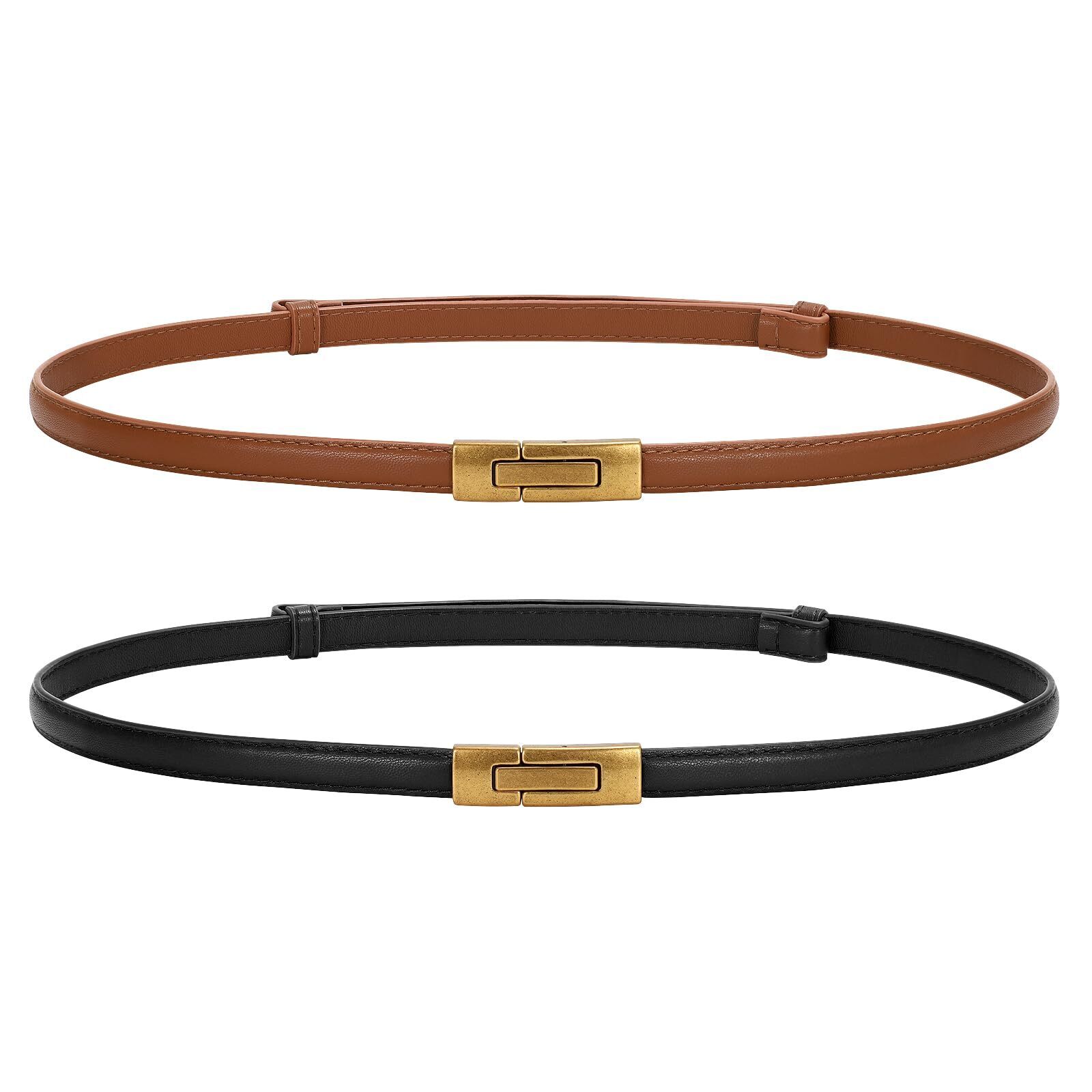 6484 Women Skinny Belts Leather Thin Waist Belts For Dress Ladies Belts